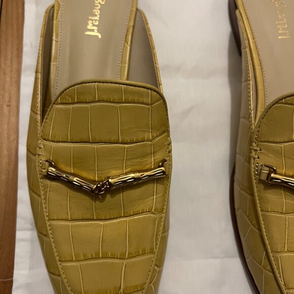 J. McGlaughlin Domina Mule, Light Yellow, Alligator embossed, Size 8, Never Worn - Picture 5 of 10